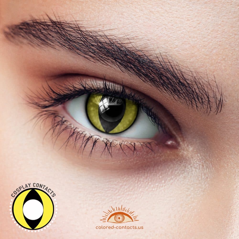 Overlord: Albedo Cosplay Yellow Cat Eye Contact Lenses - thumbnail 2