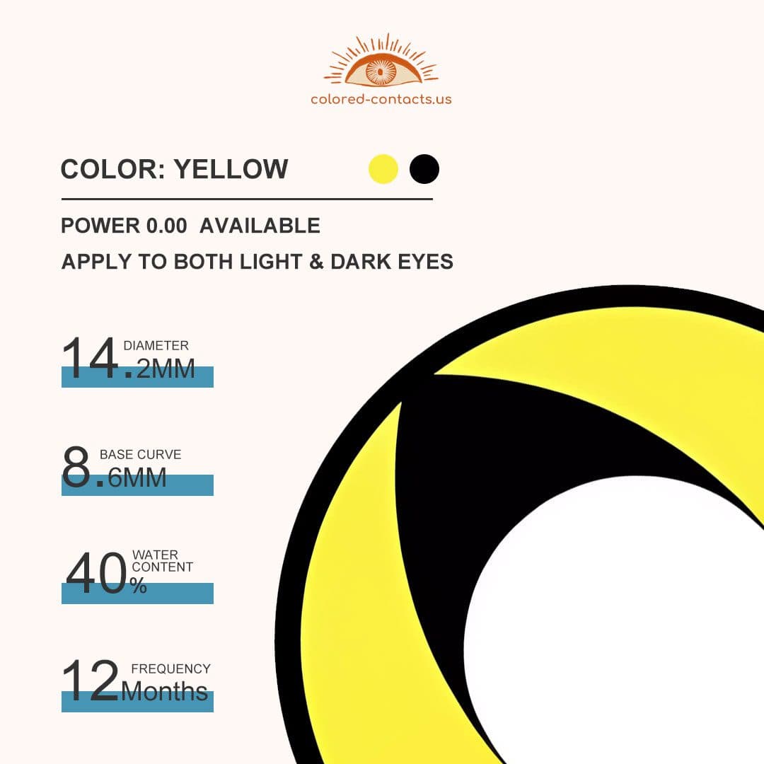 Overlord: Albedo Cosplay Yellow Cat Eye Contact Lenses - thumbnail 3