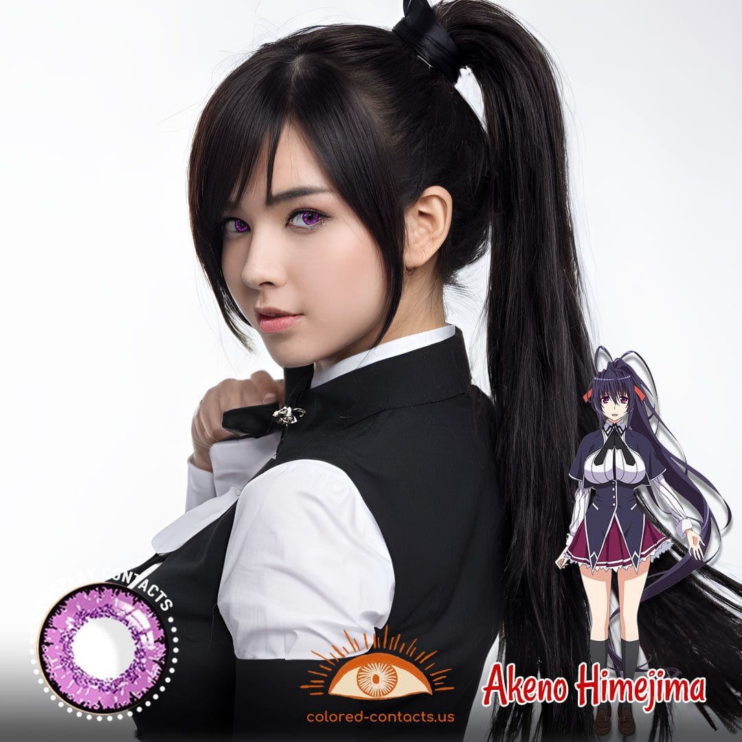 High School DxD: Akeno Himejima Cosplay Violet Contact Lenses