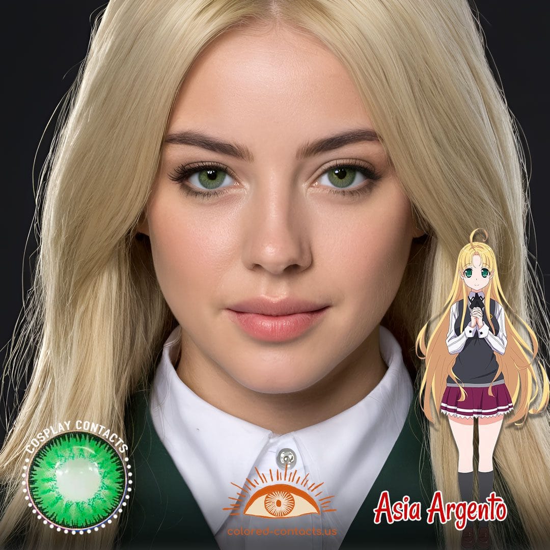 High School DxD: Asia Argento Cosplay Green Contact Lenses