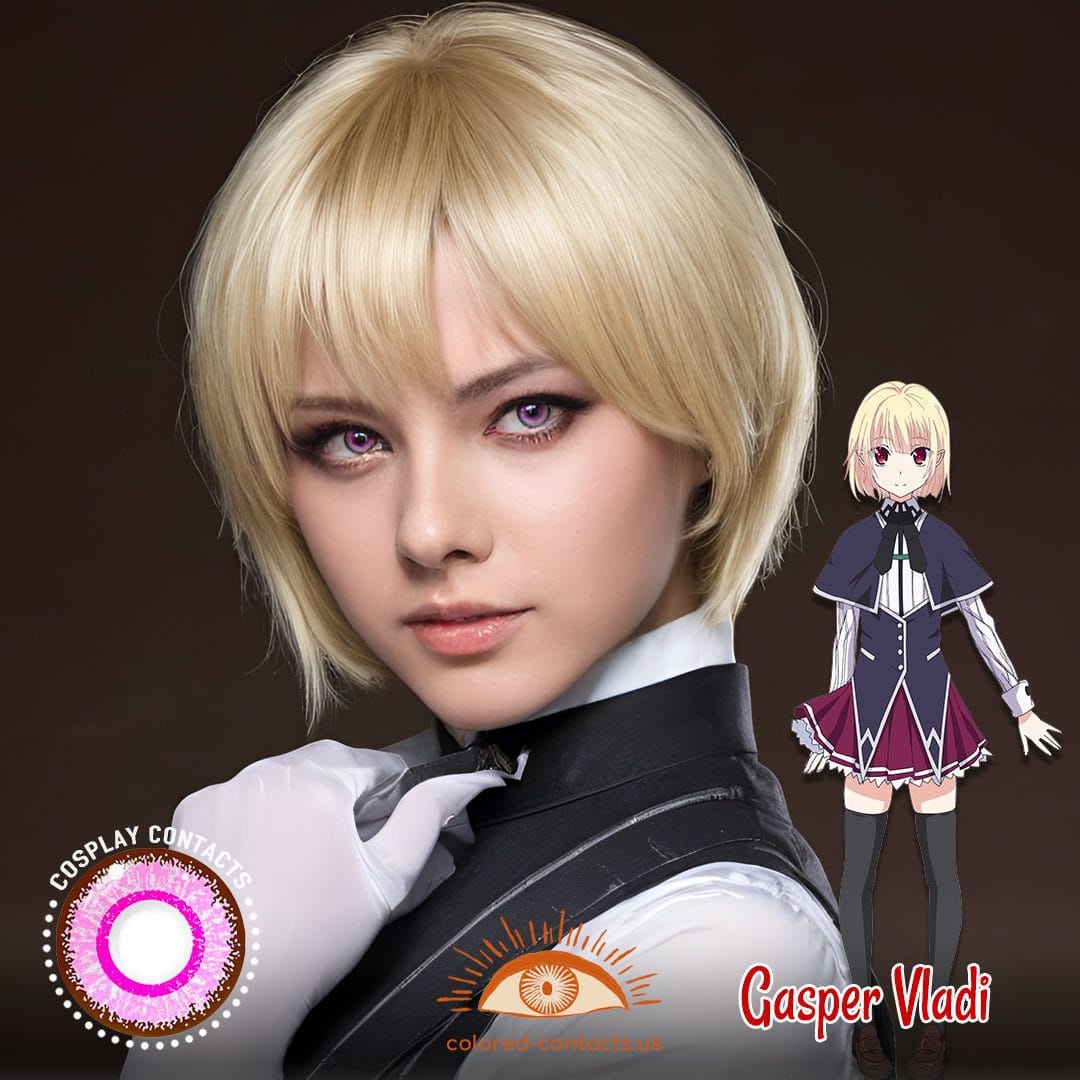 High School DxD: Gasper Vladi Cosplay Pink Contact Lenses