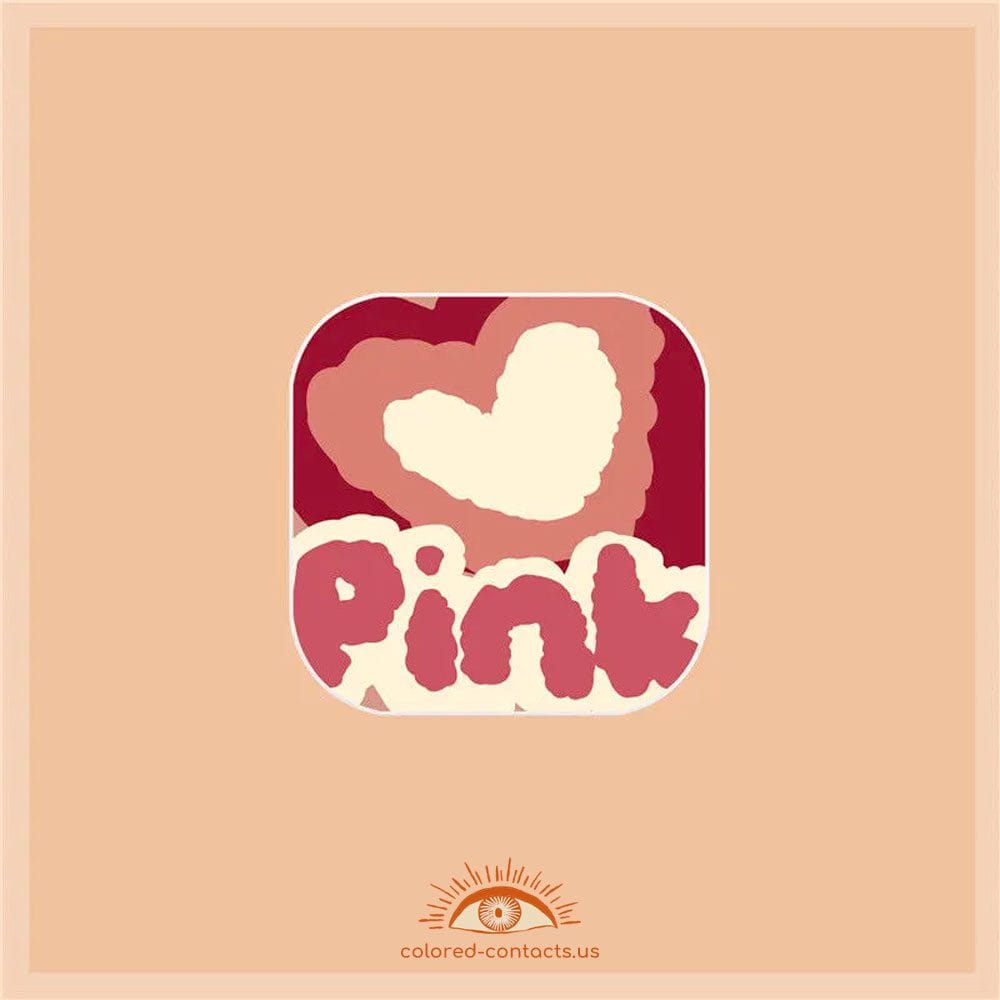 Pink Heart Contact Lenses Case