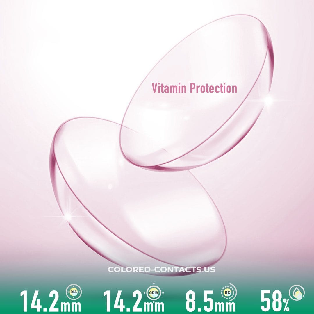 Soft Pink Clear Contacts – Vision Vitamin Protection