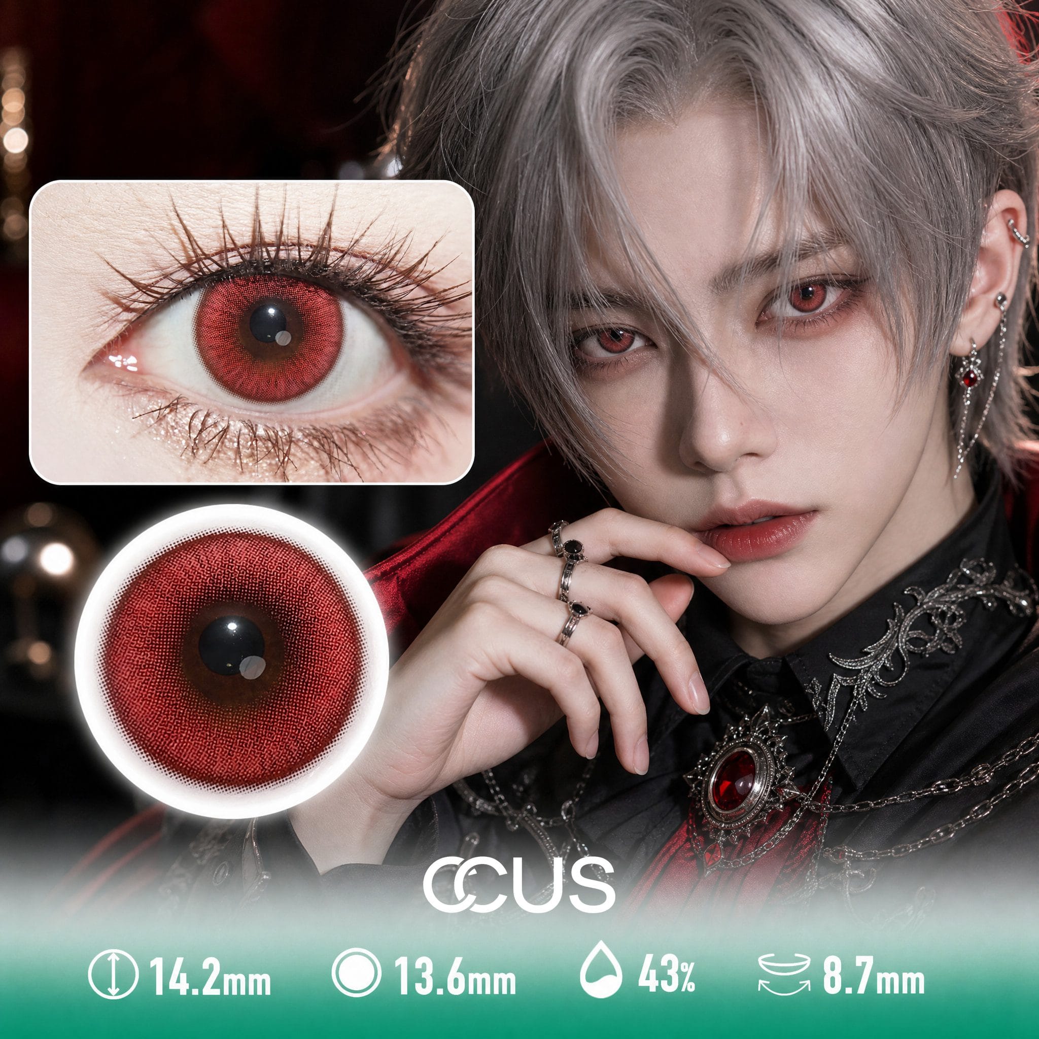 Glass Orchid Red Contact Lenses