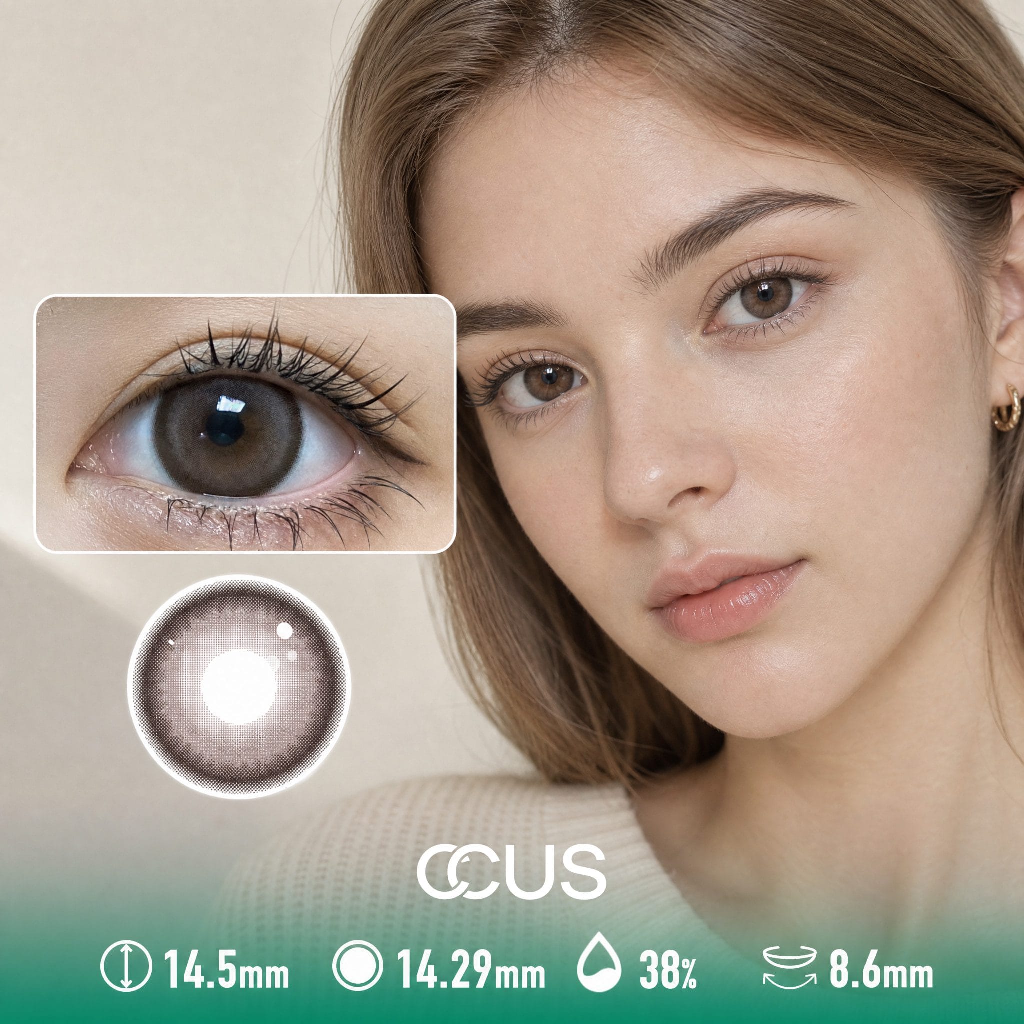Golden Hour Cocoa Brown Contact Lenses