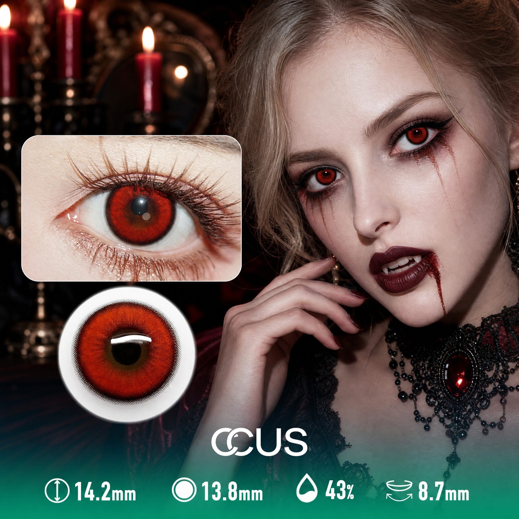 Neon Red Party Contact Lenses