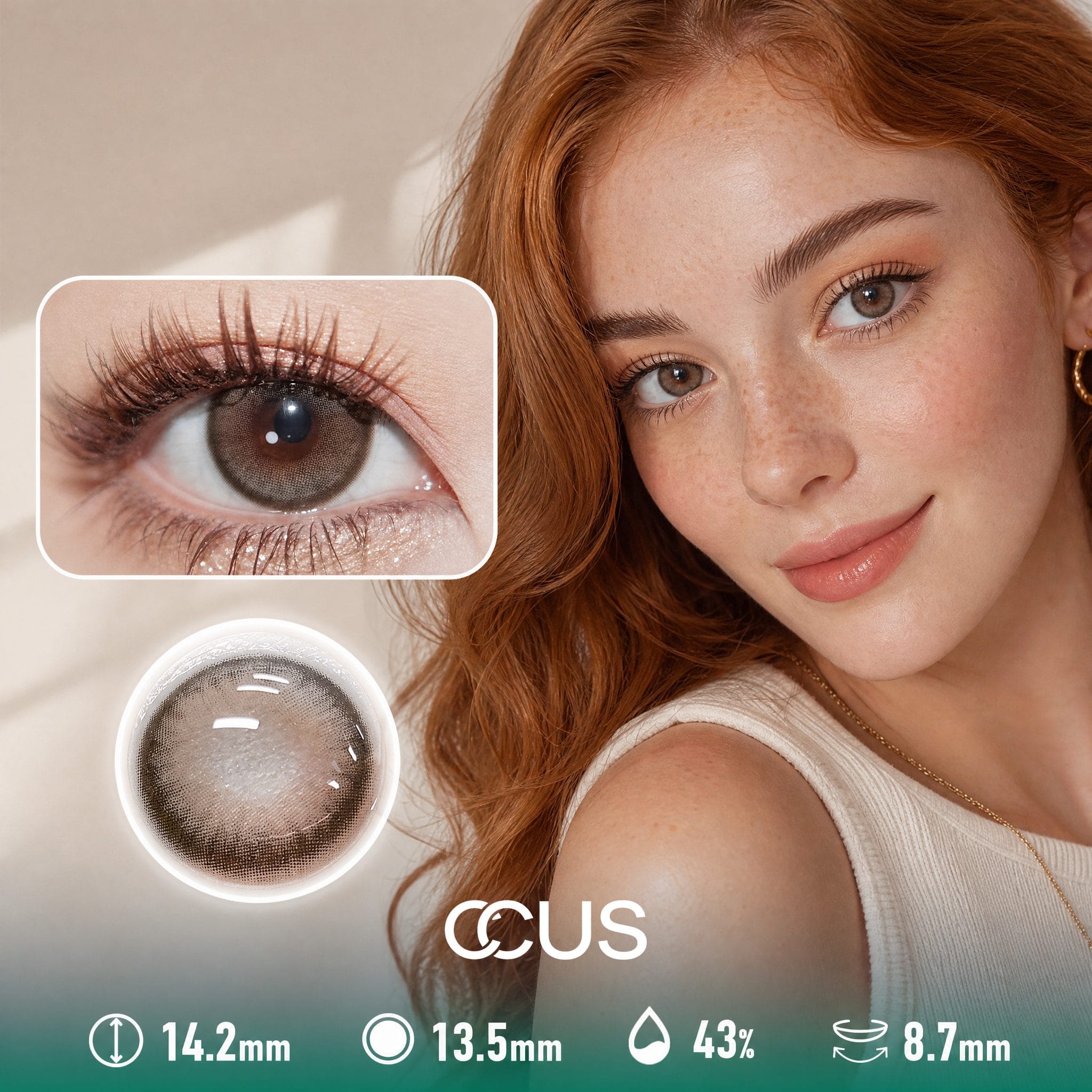 Peony Cloud Honey Brown Contact Lenses