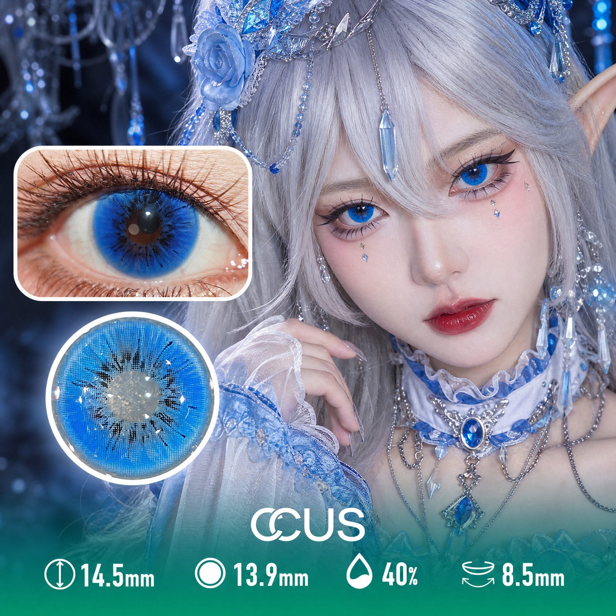 Phantom Nightmare Blue Party Contact Lenses