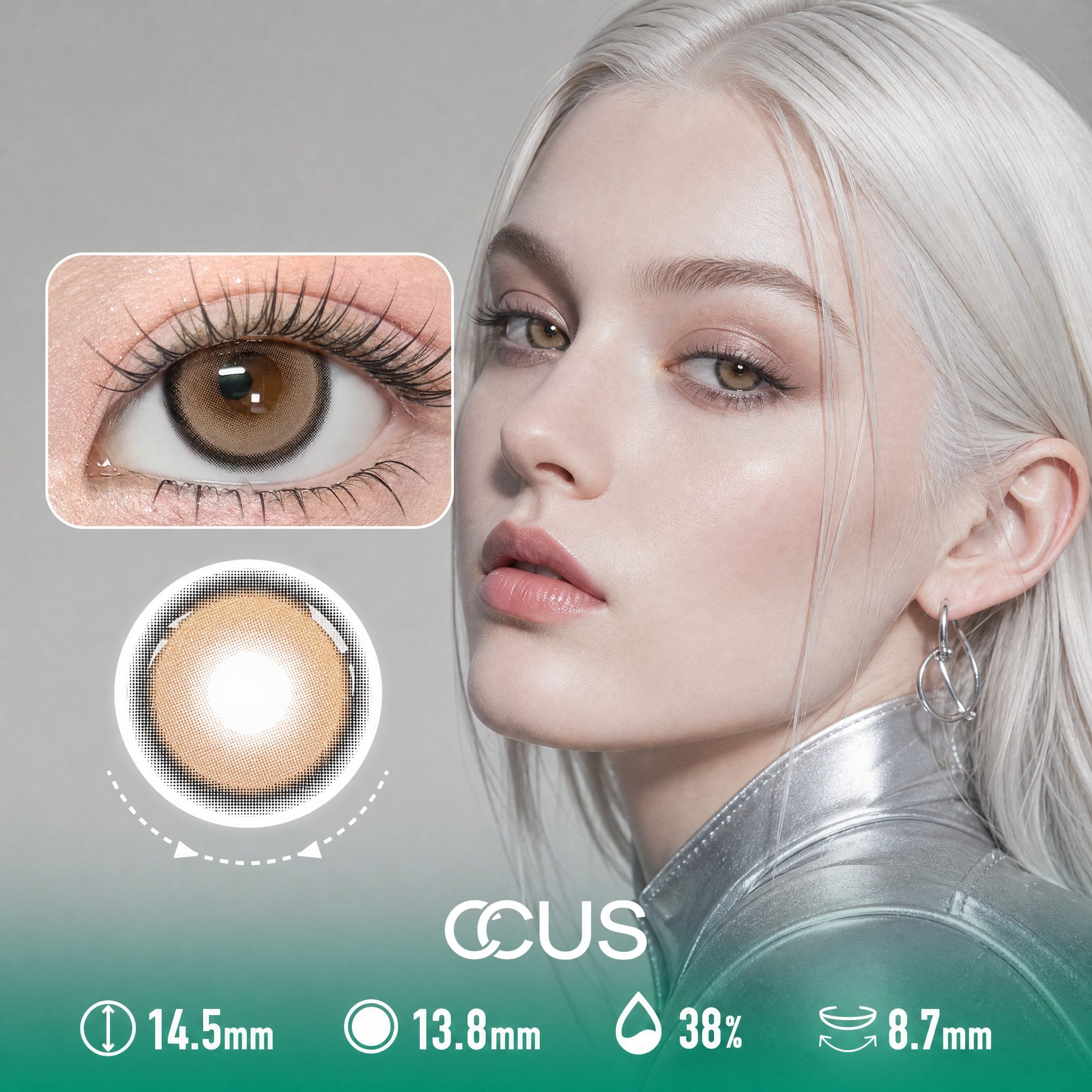 Silk Almond Brown Contact Lenses