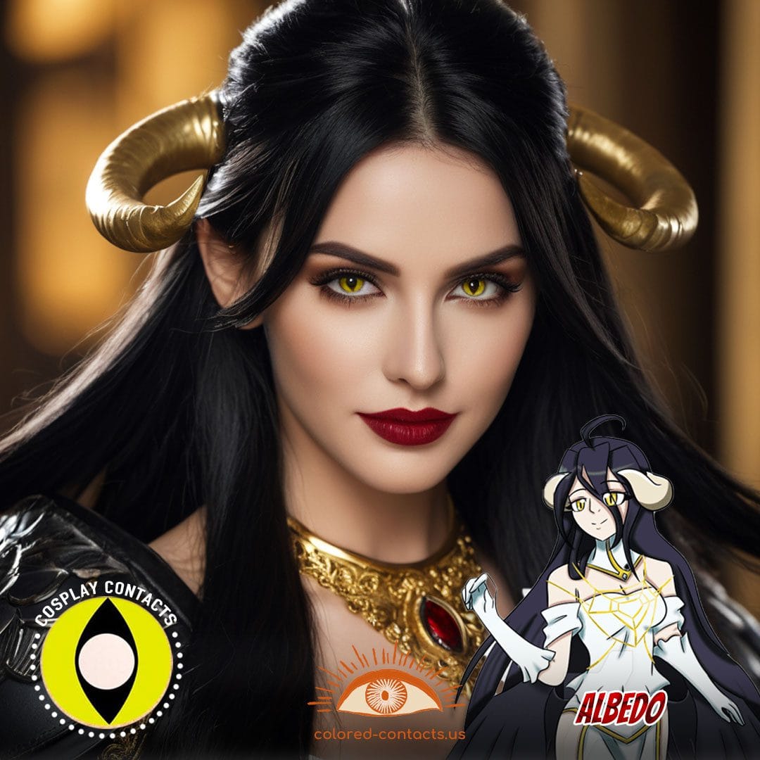 Overlord: Albedo Cosplay Yellow Cat Eye Contact Lenses