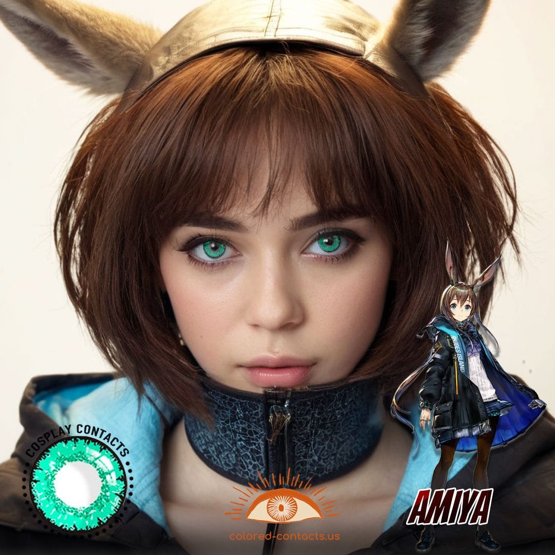 Arknights: Amiya Cosplay Opal Green Contact Lenses