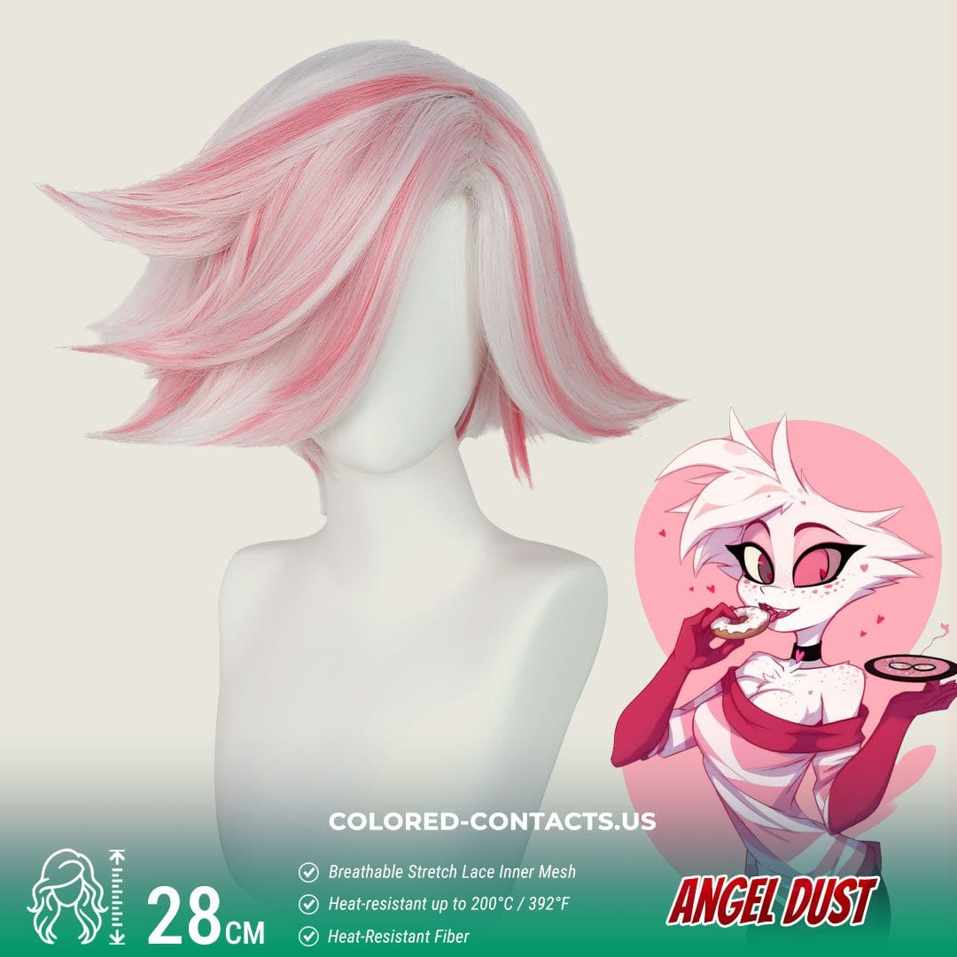 Angel Dust Cosplay Wig – Pink And White Wig