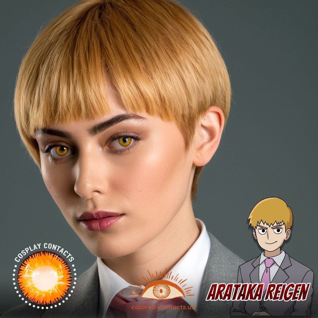 Mob Psycho 100: Arataka Reigen Cosplay Brown Contact Lenses