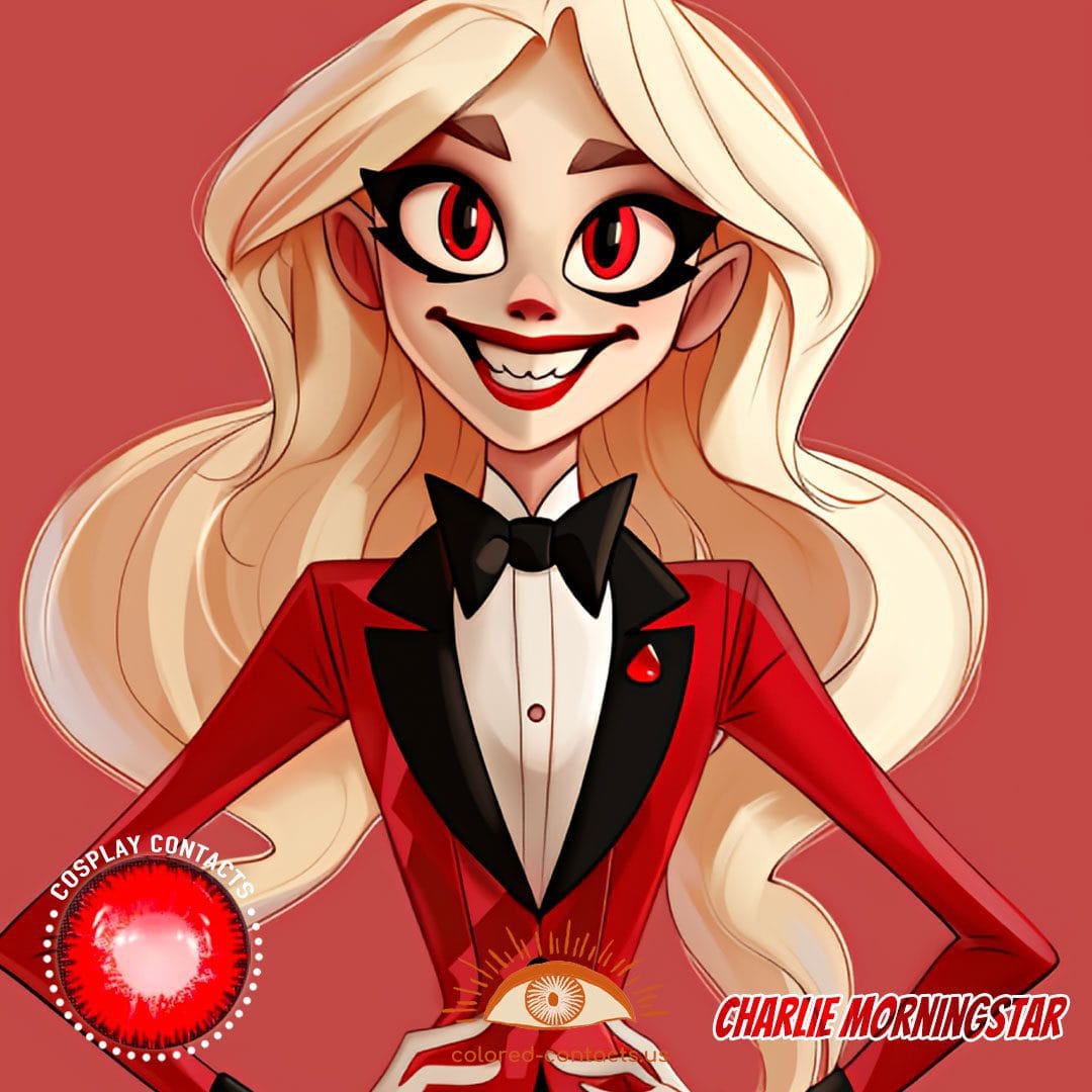 Hazbin Hotel: Charlie Morningstar Cosplay Red Contact Lenses