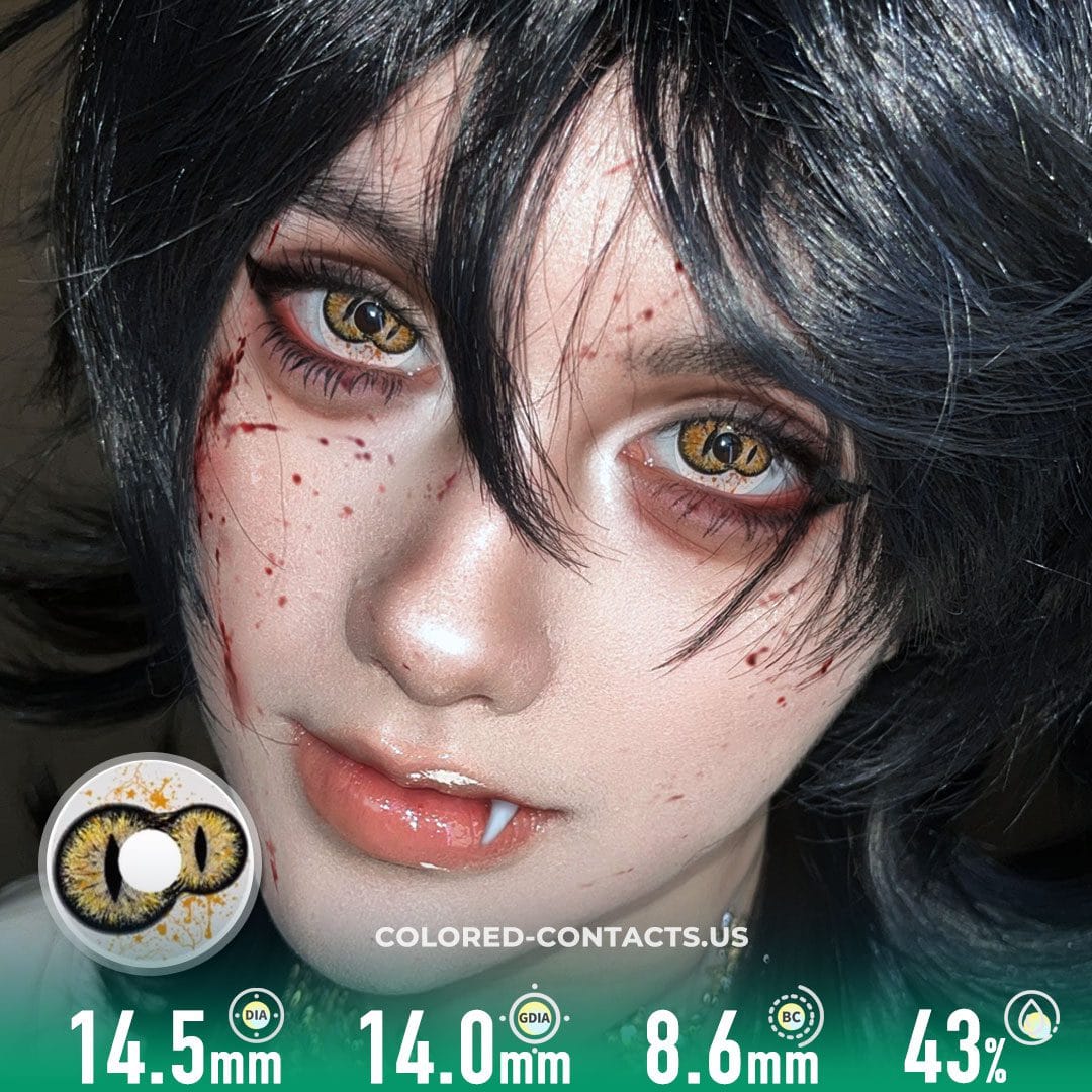 Golden Horror Double Pupil Contact Lenses | 4-Lens Pack