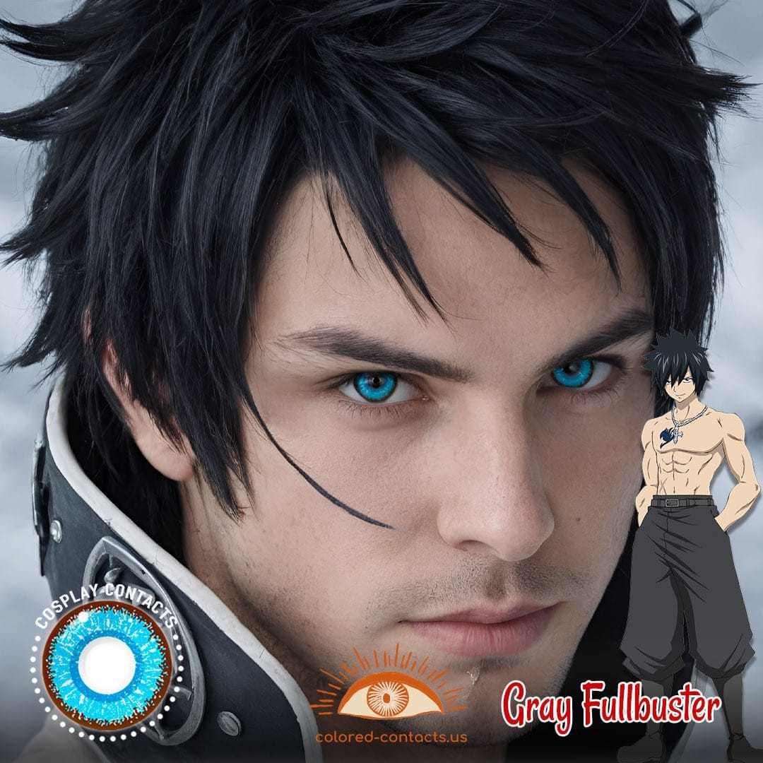 Fairy Tail : Gray Fullbuster Cosplay Blue Contact Lenses