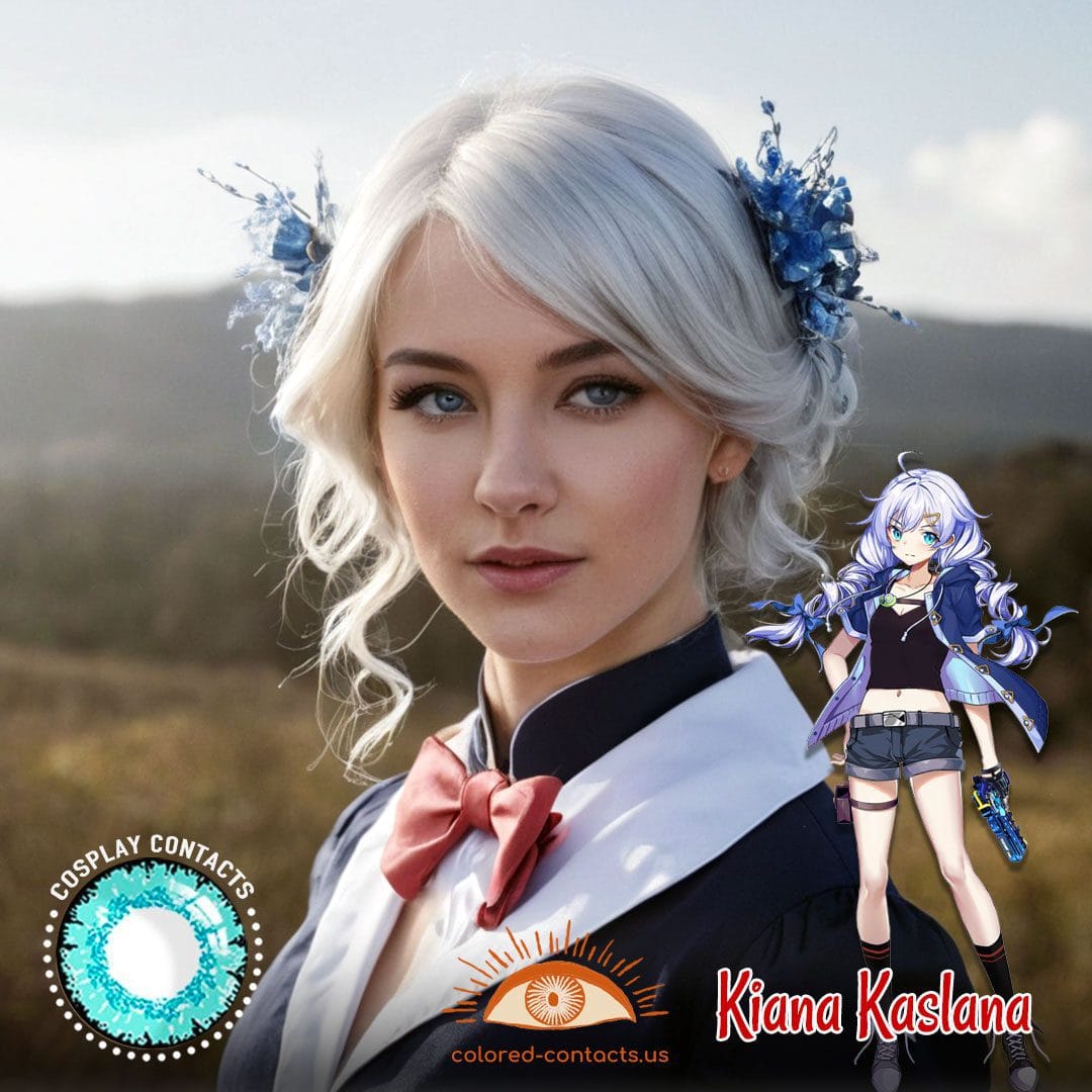 Houkai Gakuen 2 : Kiana Kaslana Cosplay Light Blue Contact Lenses