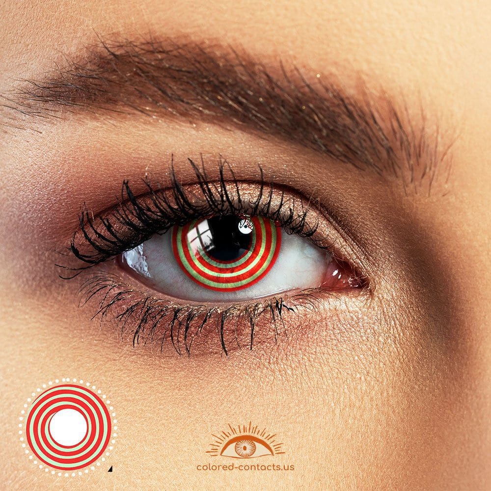 Red & Green Swirl Halloween Contacts