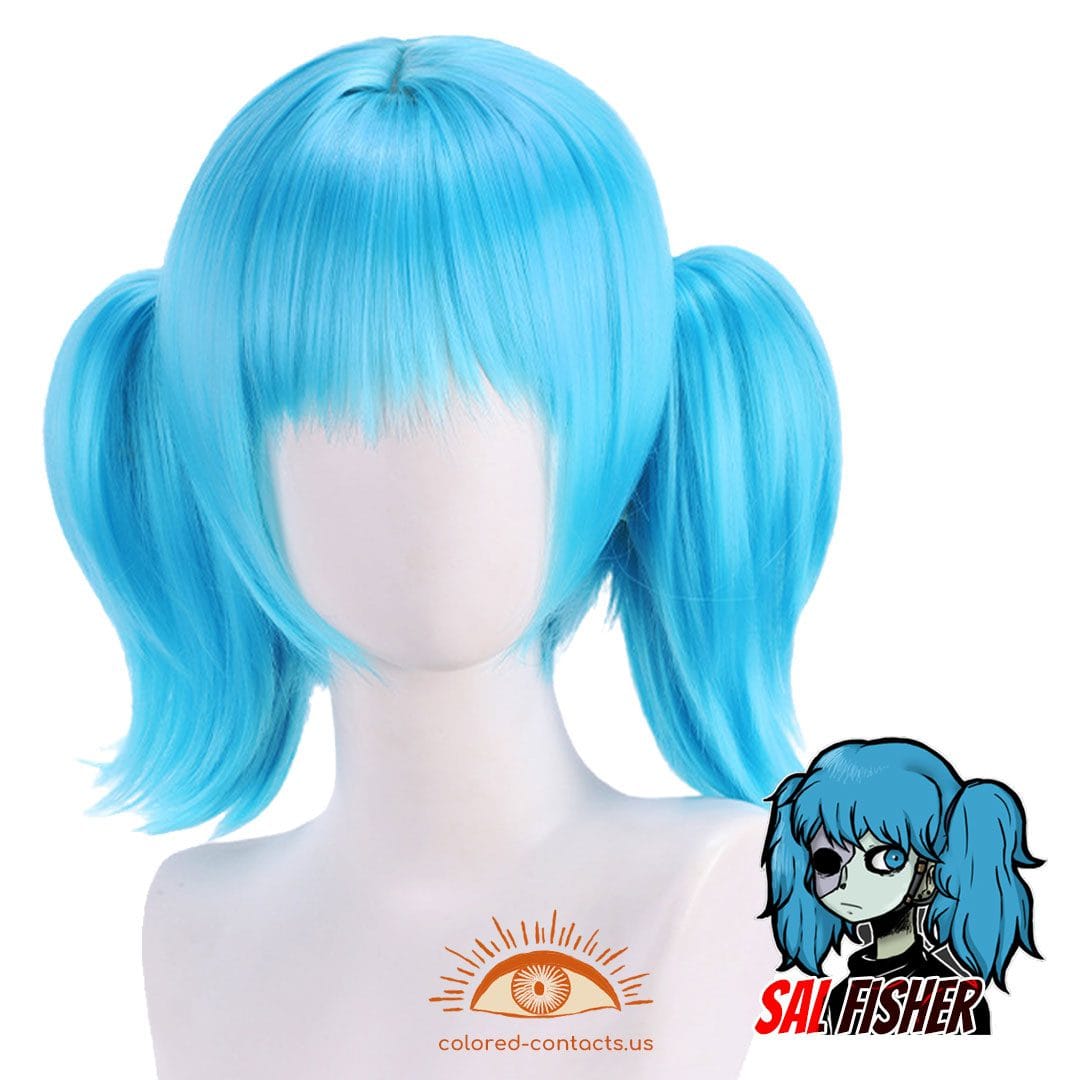 Sally Face: Sal Fisher Cosplay Wig – Blue Wig