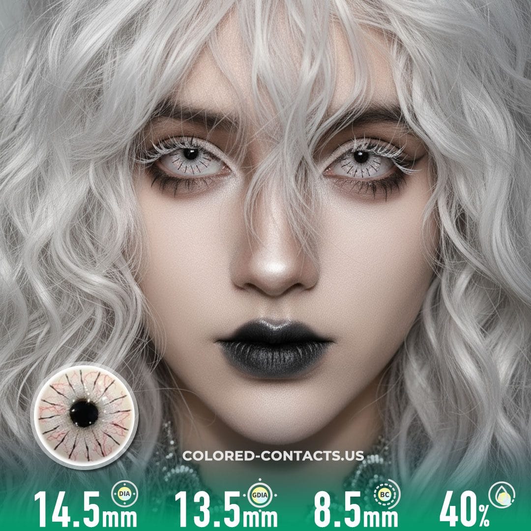 White Spider Web Colored Contacts | 4-Piece Set
