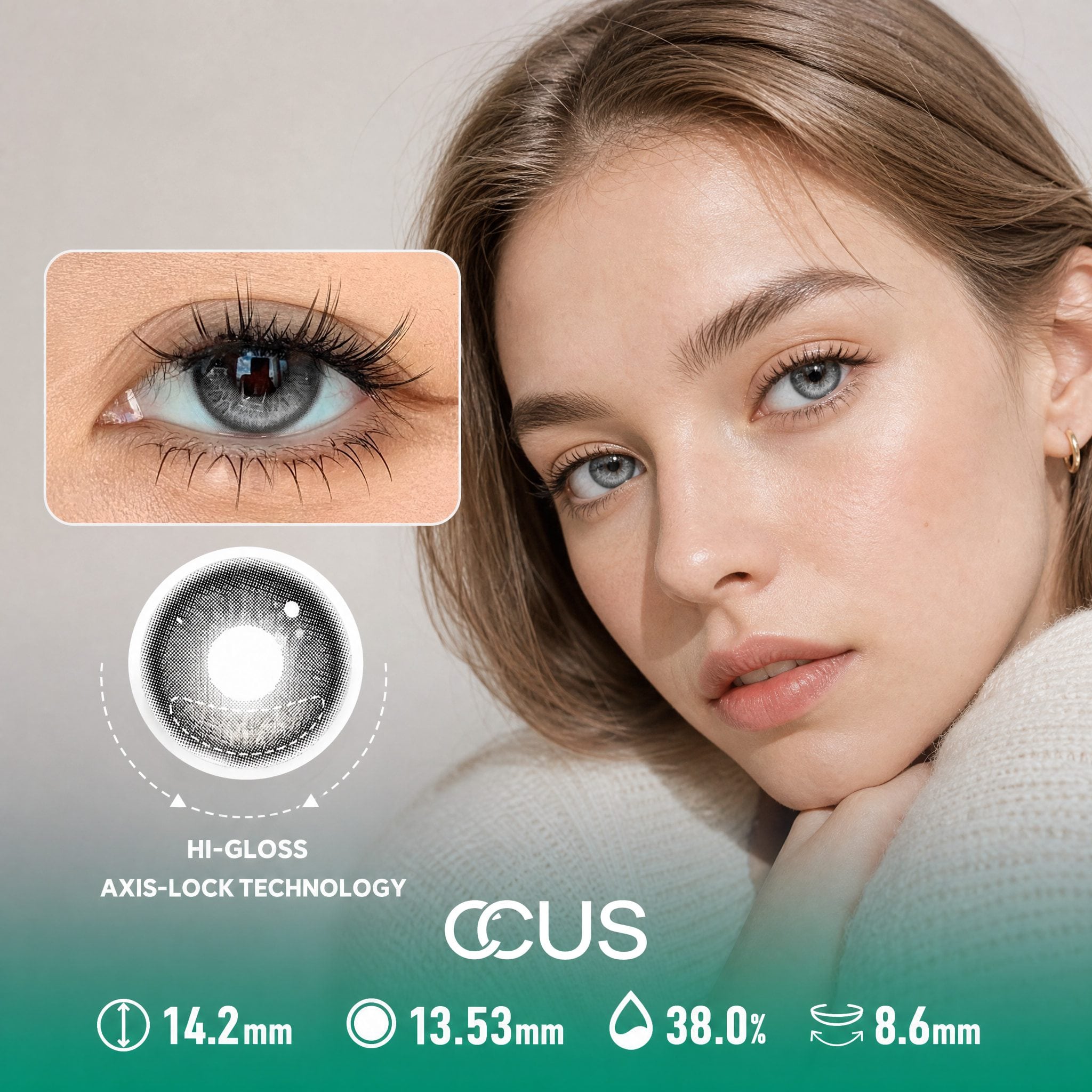 Soft Slate Smoke Grey Contact Lenses - image 1
